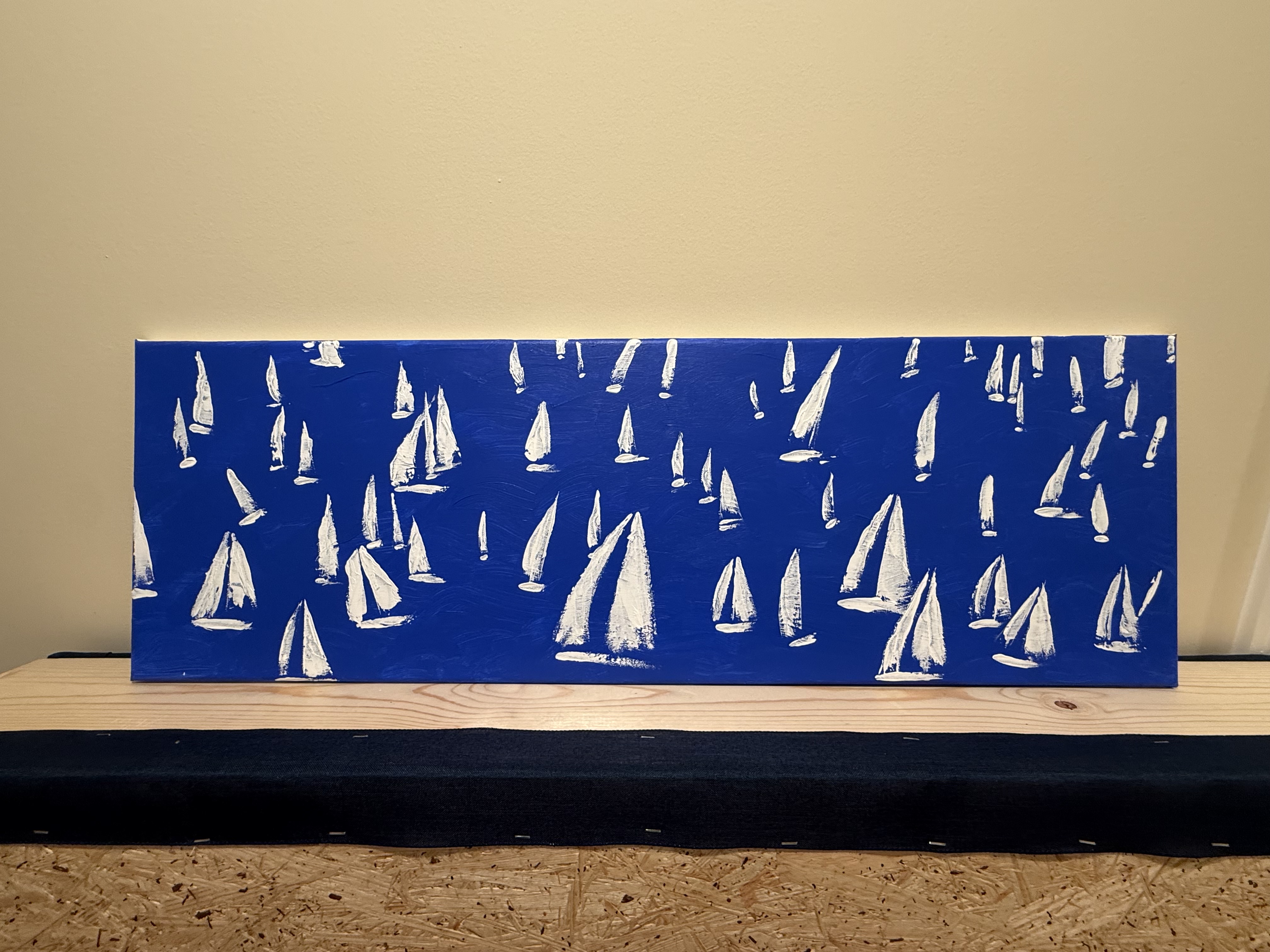 acrylic painting of sailboats